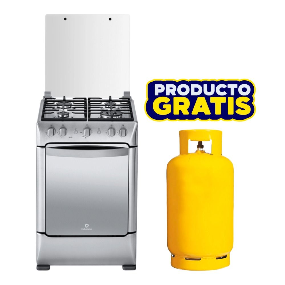 Combo Cocina a Gas Indurama 4 Quemadores 24" Mil&aacute;n Zafiro + Cilindro de Gas