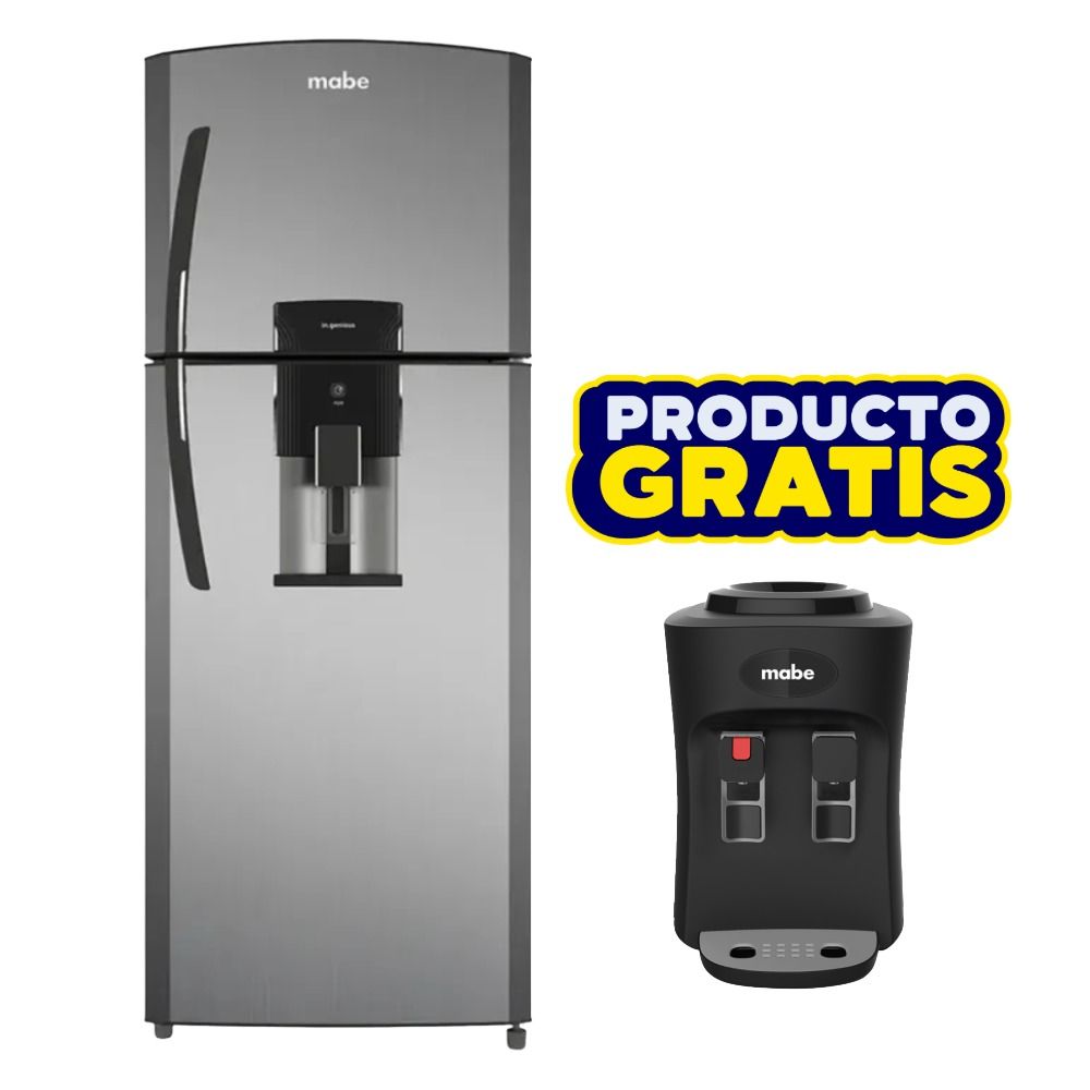 Combo Refrigeradora Top Mount Mabe 313L RMA313FXEU + Dispensador de Agua Mabe