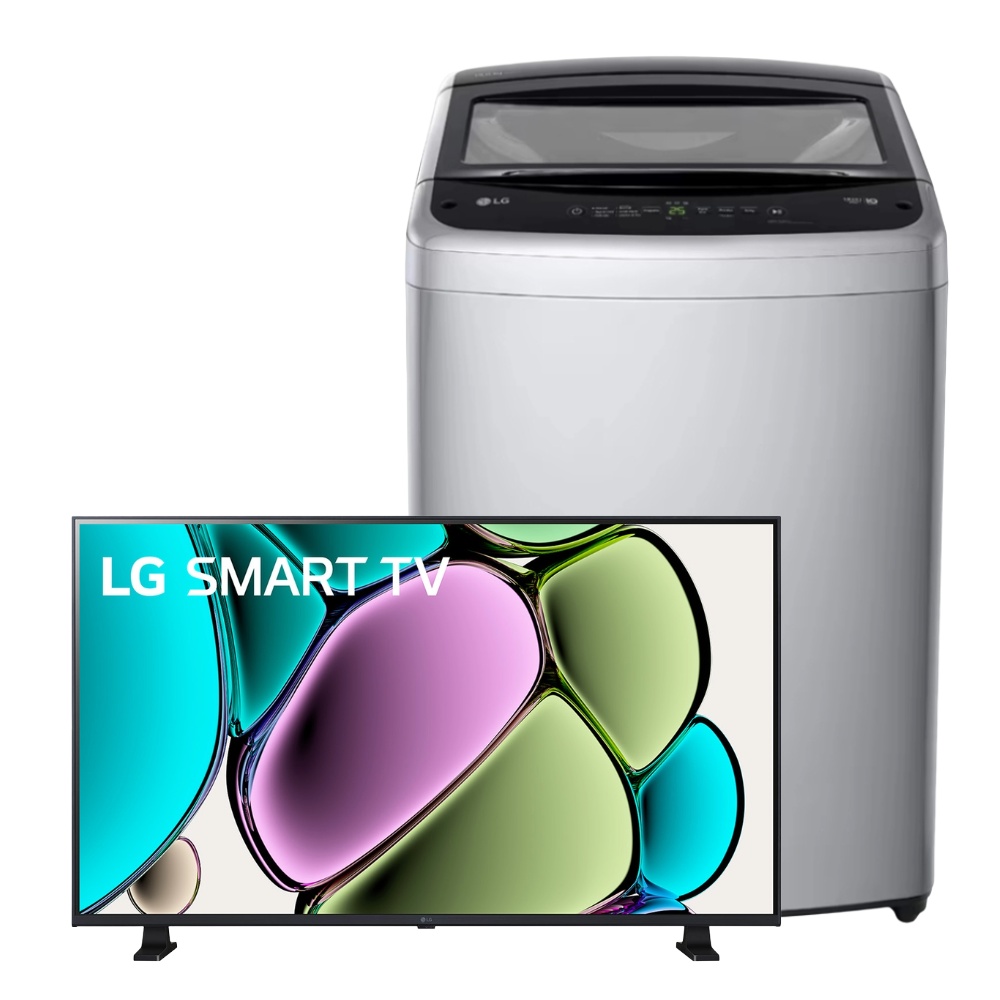 Combo Lavadora Carga Superior LG 19KG  WT19DVTM + Televisor Smart LED FHD LG 43" 43LR6700PSA  + Kit de Lavado