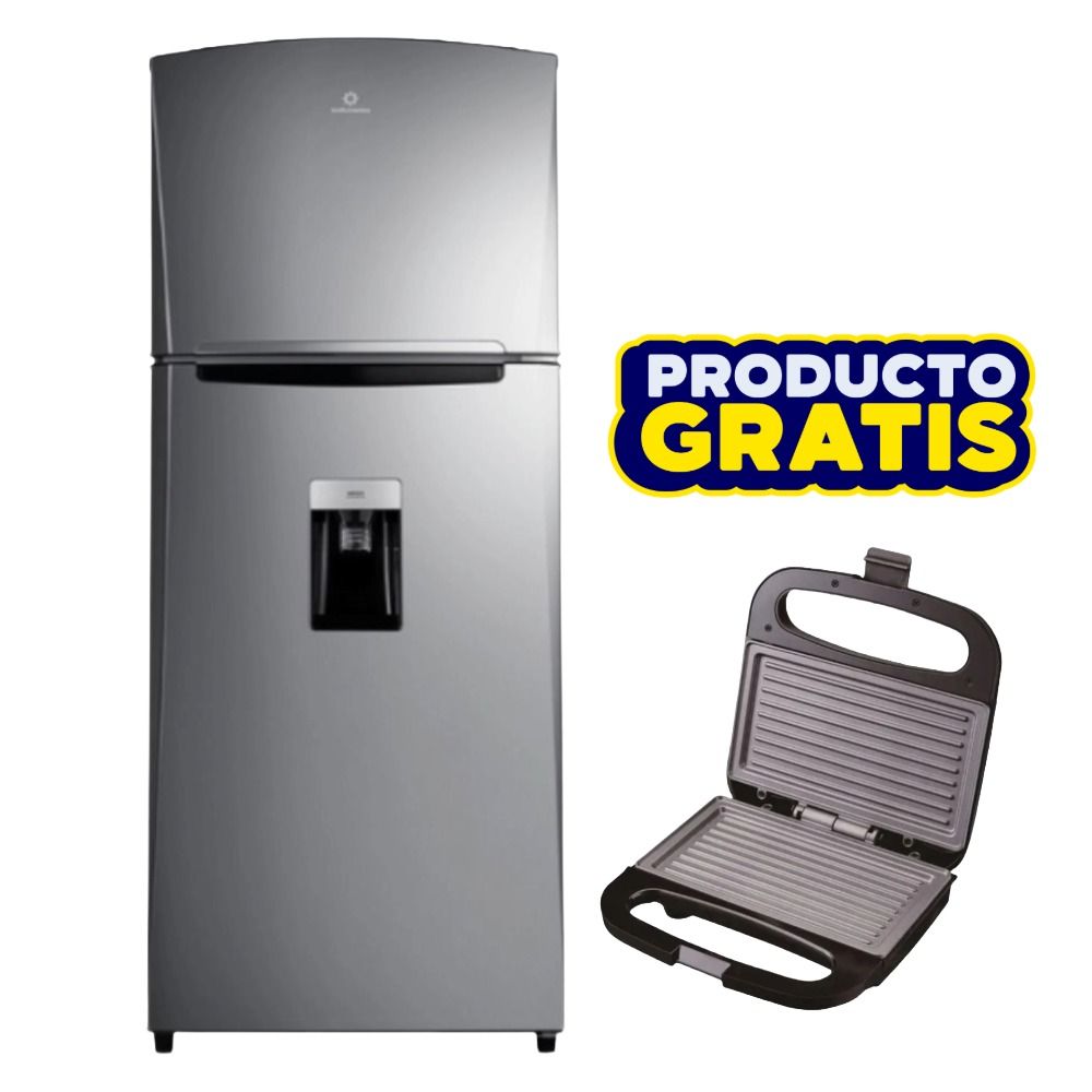 Combo Refrigeradora Top Mount Indurama RI-480 390L + Sanduchera Grill Watson BS162M
