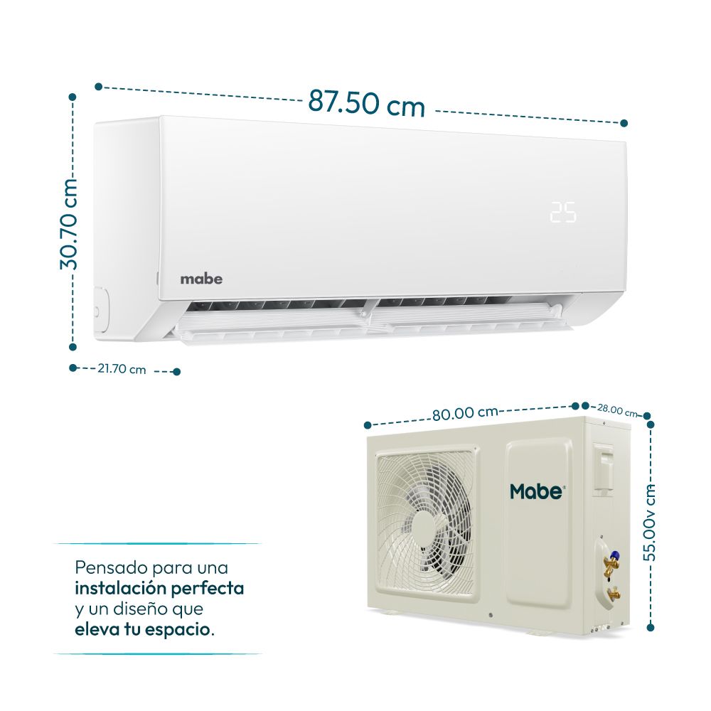 Aire Acondicionado Split Mabe 18000 BTU ON/OFF MMT18CDBWCC32B