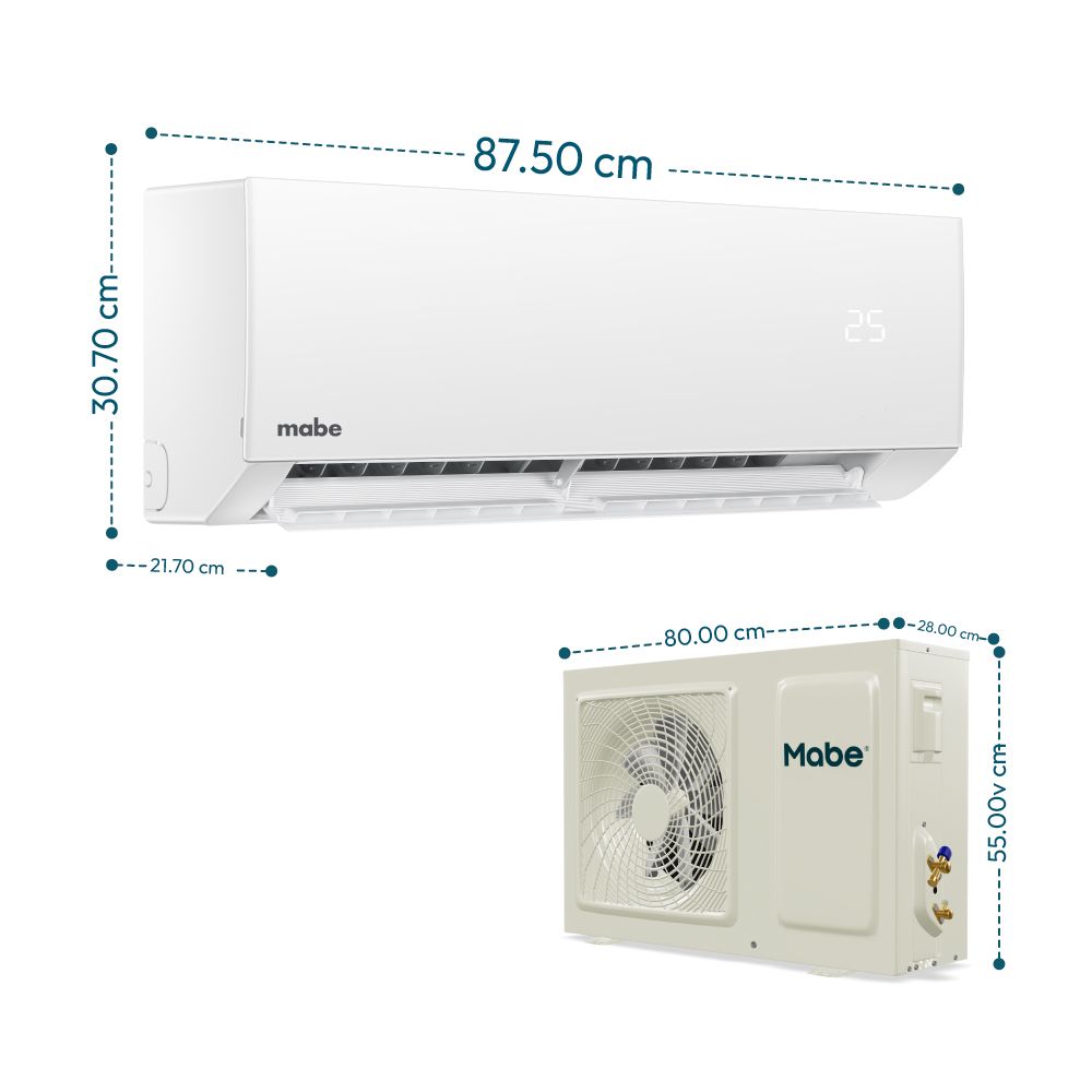 Aire Acondicionado Split Mabe 18000 BTU ON/OFF MMT18CDBWCC32B