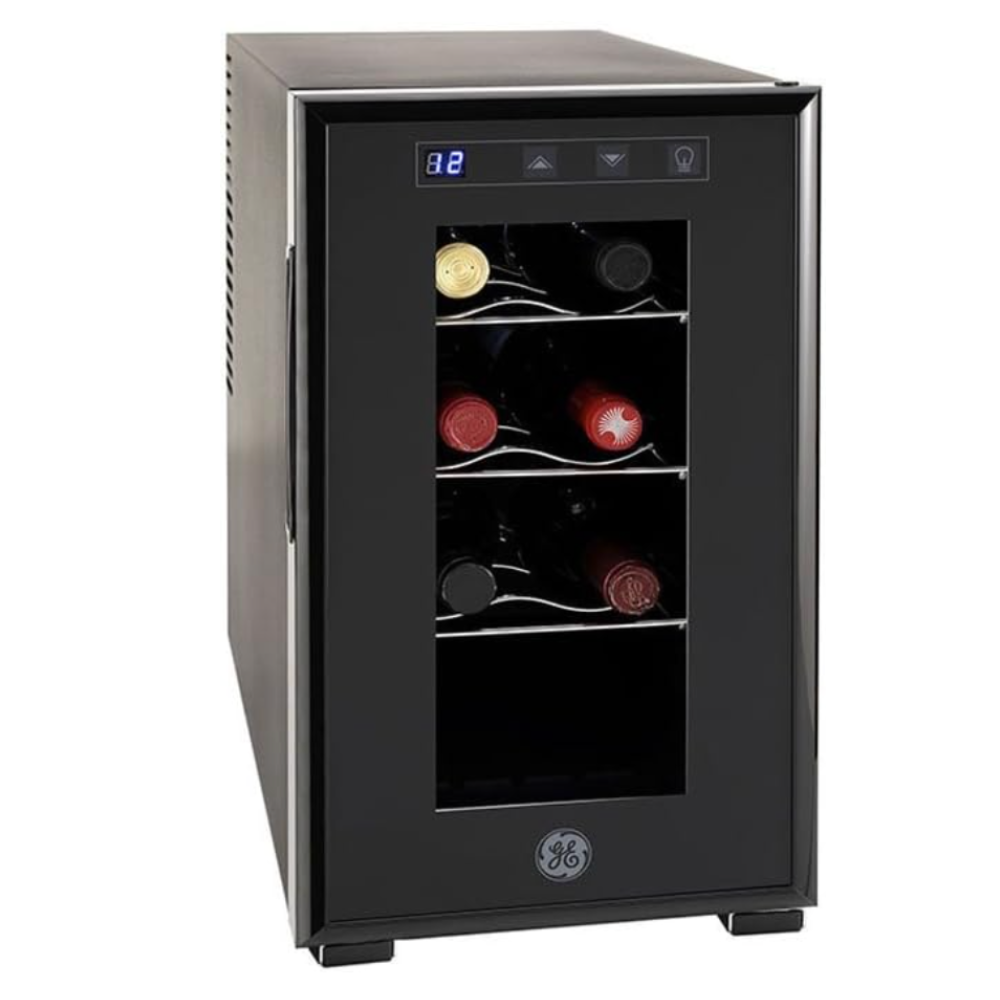 Combo Refrigeradora Side by Side Mabe 565L MSE521QMLSS0 + Cava de Vinos 8 Botellas Negra GE GW8XDBB2