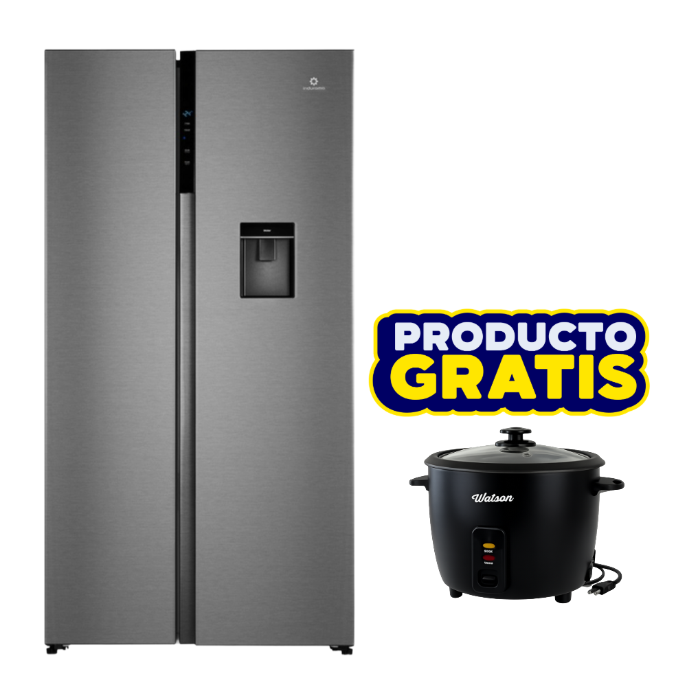 Combo Refrigeradora Side by Side Indurama 568L RI-7568D + Olla Arrocera Watson 1.8L B25082501 