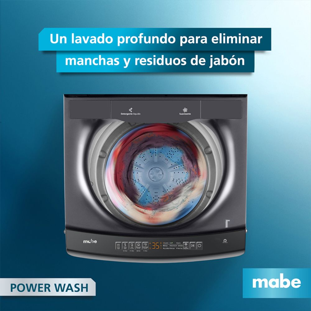 Combo Lavadora Carga Superior Mabe 19KG LME9120WDGAB0 + Gratis Kit de Lavado