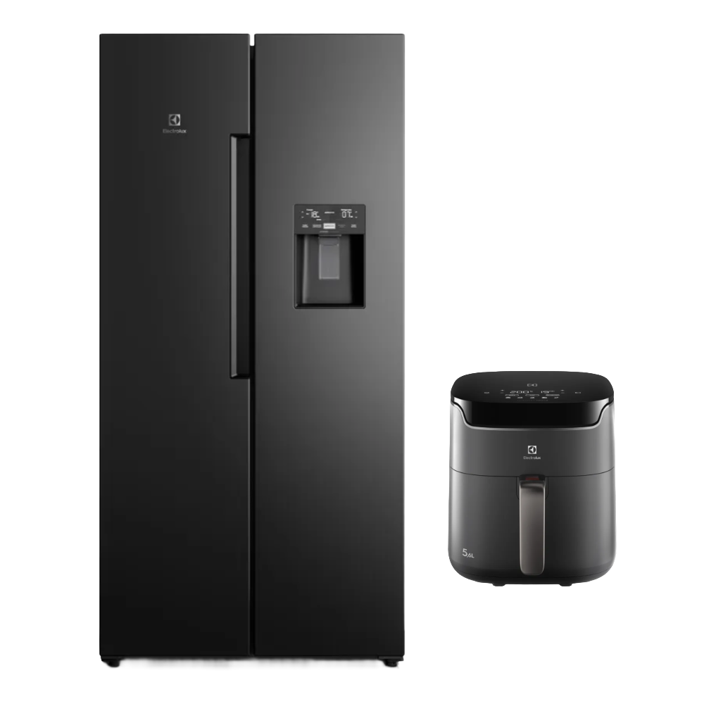 Combo Refrigeradora Side by Side Electrolux 419L ERS45F3Q5EB + Freidora de Aire Electrolux 5.6L EAF45 