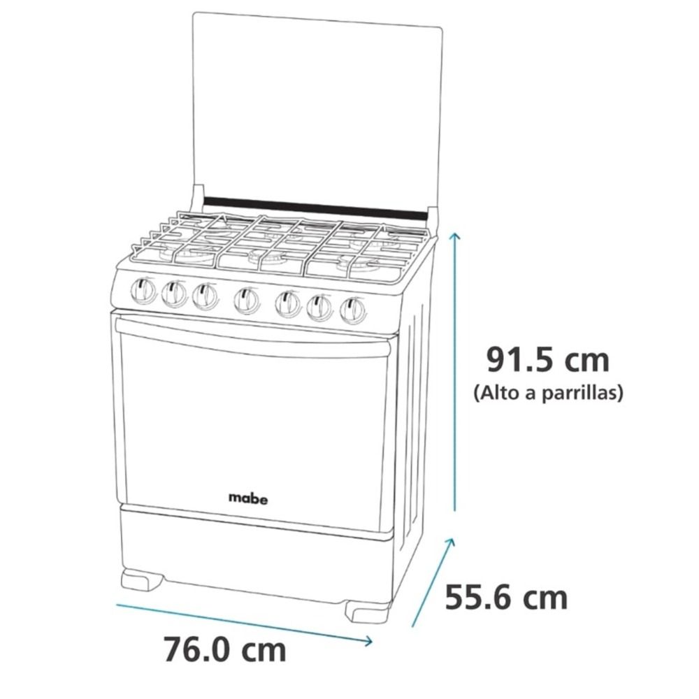 Cocina a Gas Mabe 6 Quemadores 30