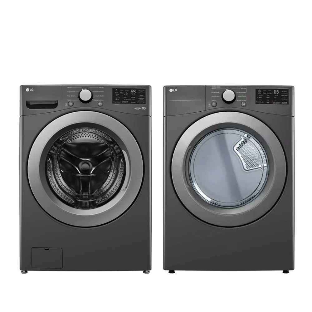 Combo Lavadora WM25MV2S6W F/L 25Kg LG + Secadora DF50MV2S6W fF/L 25Kg LG